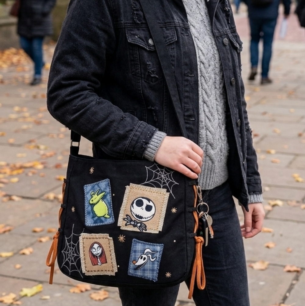 The Nightmare Before Christmas Patches Canvas Crossbody Bag